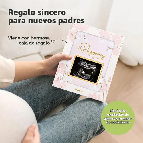 Vista 9 de Diario de embarazo, anuncios de embarazo, libro de tapa dura de 80 páginas Rubor