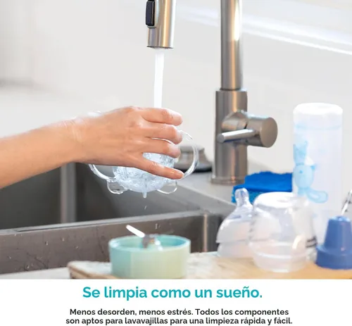 Vista 9 de NutriBullet NBY-50100 Sistema completo de fabricación de alimentos para bebés, 32 onzas, blanco, azul, transparente