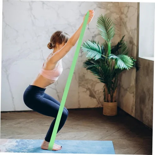 Vista 2 de 3 bandas de resistencia para yoga y entrenamiento de fuerza, bandas elásticas con alta elasticidad y resistencia para brazos, espalda, piernas
