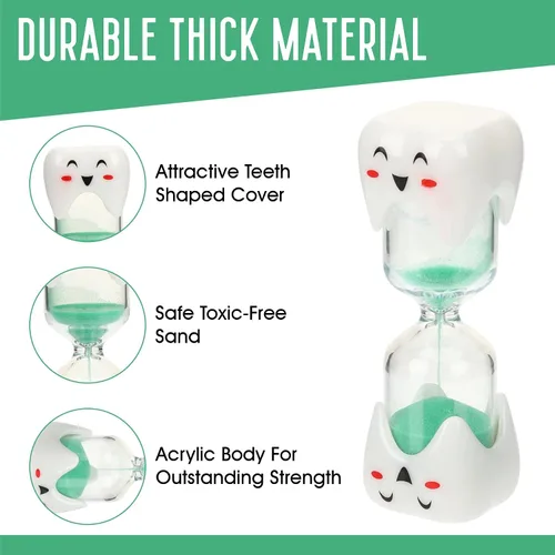 Vista 3 de Temporizador de Arena de 2 Minutos para Cepillo de Dientes para Niños - Paquete Grande Individual Reloj de Arena Sonriente