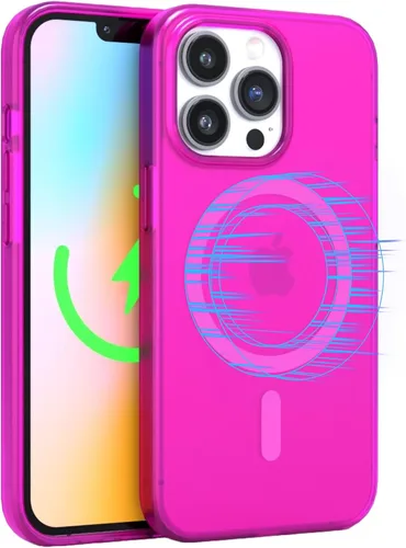 Vista 11 de FELONY CASE - Funda protectora transparente azul neón para iPhone 14 Pro Max TPU and Polycarbonate Shock-Absorbing Bright Cover - Crack Proof with