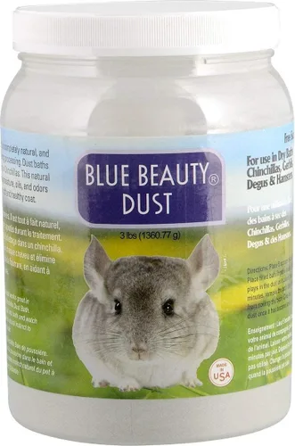 Vista 2 de Lixit Blue Beauty® Polvo de chinchilla – Polvo seco de aseo para hámsters, jerbos, degus y animales pequeños – Fabricado en los Estados Unidos