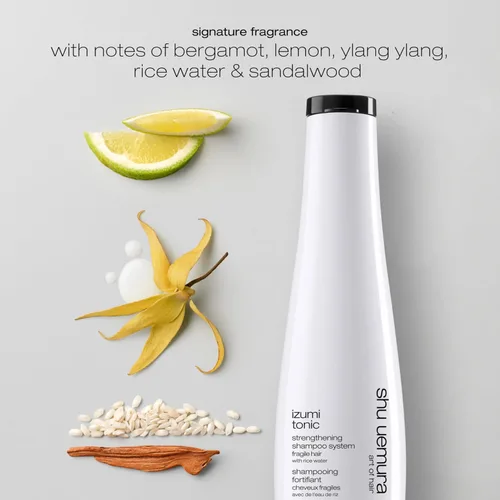 Vista 5 de shu uemura art of hair Izumi Tonic Strengthening & Thickening Rice Water Shampoo - Hydrates and Repairs Damaged Hair, Smooths and Adds Shine, With