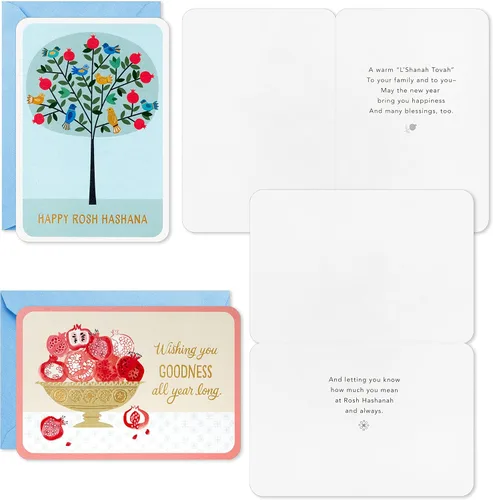 Vista 4 de Hallmark Tree of Life Rosh Hashanah - Surtido de tarjetas, paz en nuestros corazones (24 tarjetas con sobres)