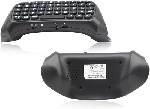 Vista 5 de RALAN Teclado controlador para PS4, teclado inalámbrico Mini Bluetooth, Gamepad Chatpad, teclado de mensaje para Playstation 4, controlador delgado