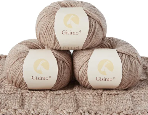 Vista 16 de 100% lana merino para tejer y ganchillo, hilo lujoso y suave de 6 cabos para tejer y crochet a mano, 1.76 oz/50 g, 127 yardas/116 metros