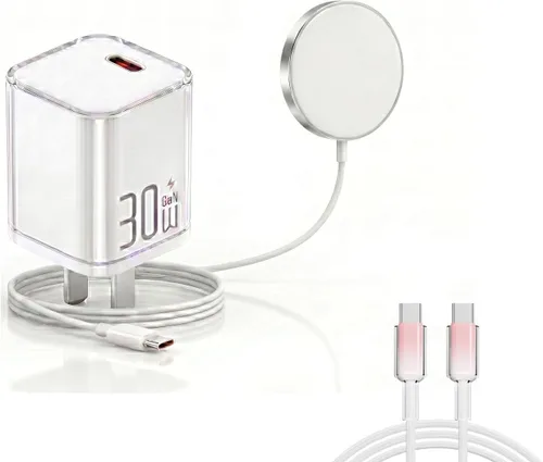 Vista 8 de IVY Kit de estación de carga inalámbrica magnética 4 en 1, almohadilla de cargador inalámbrico Qi2 de 25 W, bloque de cargador rápido GaN de 30 W
