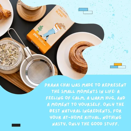 Vista 9 de Prana Chai Masala Blend 8.82 oz + colador de té de malla fina. Prepara Chai y cuela en casa con el colador de malla fina de 3 pulgadas incluido
