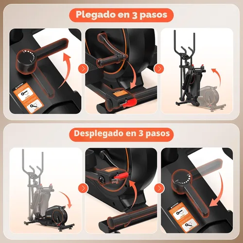 Vista 9 de YOSUDA Foldable Elliptical Exercise Machine for Home,15IN Stride Compact Folding Elliptical Training Machine Only 2 sq ft for Small Spaces