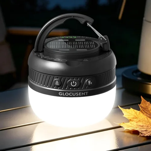 Vista 8 de Glocusent Linterna de camping 400H, linterna recargable de 5000 mAh Verde