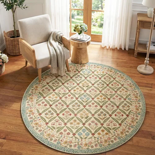 Vista 25 de jinchan Haden - Alfombra de entrada de 2 x 3 pulgadas, diseño floral vintage, lavable, suave, antideslizante, de pelo bajo, para puerta, cocina