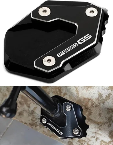Vista 4 de Soporte lateral para motocicleta, placa de extensión para BMW F850GS F750GS F850 GS F 750 850 GSA 2018 2020 2021 2022 (color : A plateado F750GS)