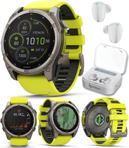 Vista 11 de Garmin Fenix 0.315 – 1.693 in Zafiro, AMOLED Multisport GPS Smartwatch, gris carbón DLC titanio con silicona negro/gris guijarro, linterna LED fenix