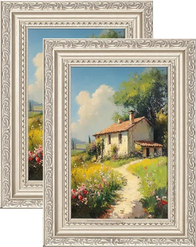 Vista 15 de eletecpro 8x10 Vintage Picture Frame, Glass Cover, Gold, 2-Pack Dorado