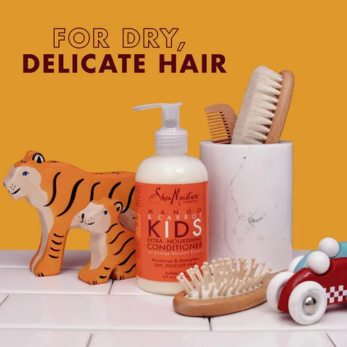 Vista 4 de SheaMoisture - Acondicionador infantil sin sulfato de mango y zanahoria, 7.7 onzas