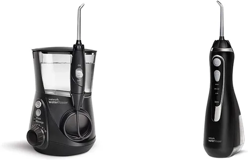 Vista 12 de Waterpik El irrigador dental acuario + puntas de reemplazo de prótesis de implantes - El sistema eléctrico de higiene dental elimina hasta el 99.9%