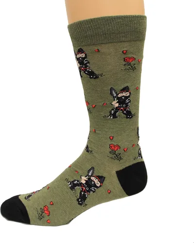 Vista 5 de K. Bell, calcetines retro varsity de lechuga para mujer Adultish (negro)