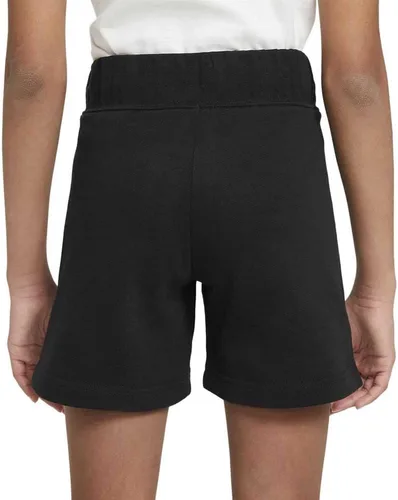 Vista 2 de Nike NSW Club French Terry Shorts para niña (niños pequeñosniños grandes) NegroBlanco LG (14 niños grandes), NegroBlanco, Grande