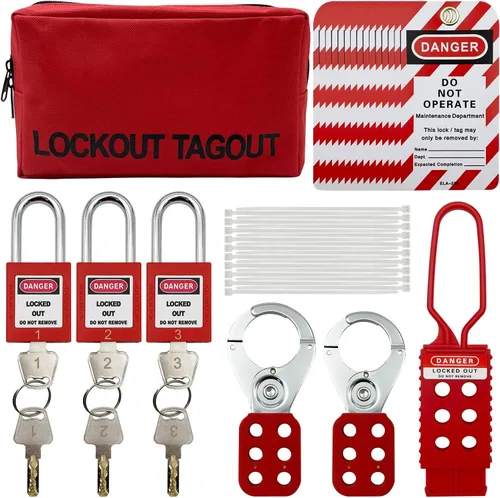 Vista 9 de Kit de Bloqueo y Etiquetado - Abrazadera para Disyuntor de Circuito, Abrazaderas de Grupo, Etiqueta, Disyuntor Universal Multi-Pole con Bolsa