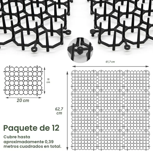 Vista 4 de Ley's Paquete de 12 alfombrillas disuasorias para gatos, 6 x 8 pulgadas, con púas, mantiene a los gatos alejados de las plantas, muebles