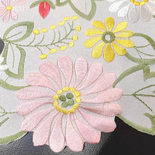 Vista 6 de LeLehome Juego de 4 manteles individuales redondos bordados con margaritas de primavera, 15 pulgadas, decoración de mesa para el hogar, cocina