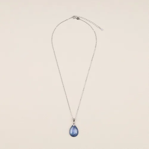 Vista 6 de GAVU Collar de cristal curativo de lágrima de plata de ley 925 Piedra