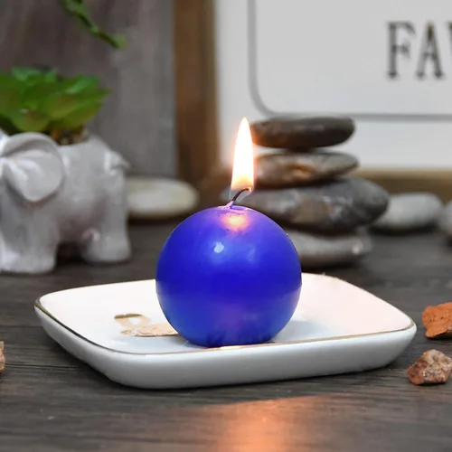 Vista 4 de Zest Candle Velas de bola de 12 piezas, 2 pulgadas, color azul
