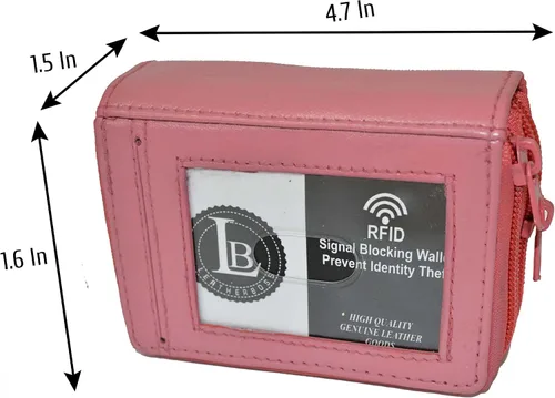 Vista 4 de Leatherboss - Cartera de piel con doble cremallera con seguridad RFID