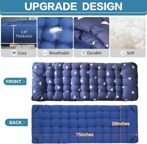 Vista 3 de Paquete de 2 catres de camping con colchón, cama de catre cómoda, catre plegable, catres resistentes para dormir con bolsa de transporte