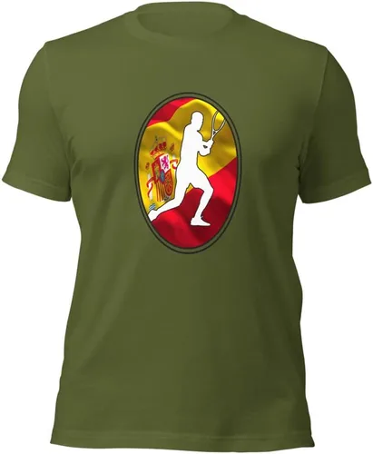 Vista 21 de Carlos Alcaraz Camiseta de manga corta unisex de algodón con diseño de bandera de España
