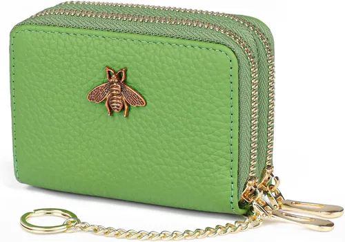 Vista 54 de imeetu Soporte para tarjetas de crédito RFID, cartera pequeña de cuero con cremallera para mujer