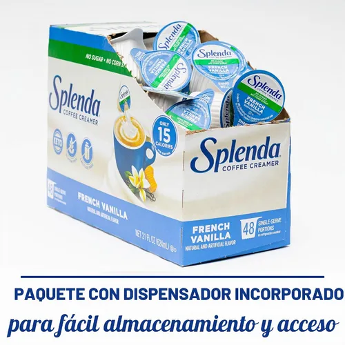 Vista 4 de SPLENDA Tazas de crema de café bajas en calorías sin azúcar, vainilla francesa, 48