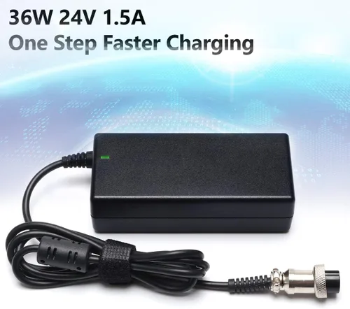 Vista 6 de Cargador de batería para ciclomotor de 24 V compatible con Razor E100 E200 E200S E175 E300 E300S E125 E150 E500 PR200 E225S E325S MX350 MX400 Dirt
