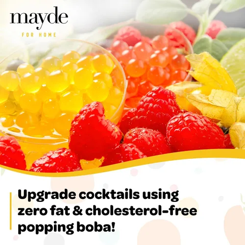 Vista 5 de Mayde Bursting Popping Boba Pearls, fresa, mango, fruta de la pasión, kiwi, arándanos, granada, kit de fiesta de 6 sabores (17.28 oz, paquete de 6)