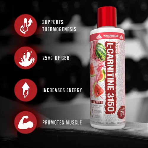 Vista 4 de 5% Nutrition Rich Piana Liquid L-Carnitine 3150 Mezcla premium de 4 fuentes + GBB, la súper carnitina (frambuesa azul)