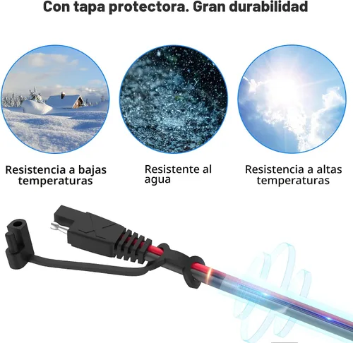 Vista 2 de POWISER - Cable de extensión SAE a SAE de 3 pies, conector de desconexión rápida 16 AWG, para panel solar automotriz, enchufe SAE (3 pies (16 AWG))