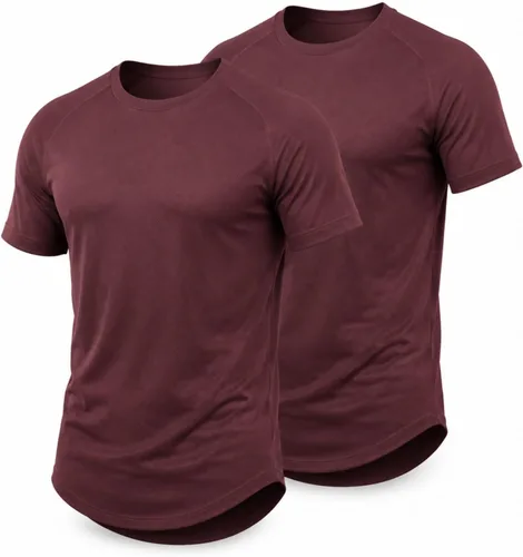 Vista 10 de Morbuy Paquete de 2 camisetas de entrenamiento para hombre de secado rápido Marrón oscuro