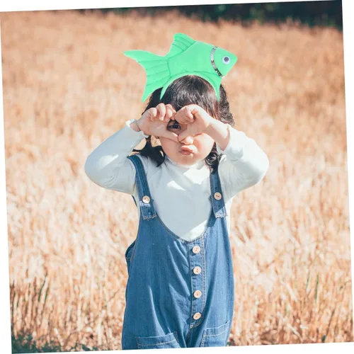 Vista 4 de Homoyoyo Conjunto de pesebre de animales para niños, diademas azules para mujeres, aro de pelo de pez, disfraz de animal