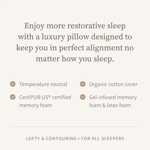 Vista 3 de Saatva Cloud - Almohada de espuma viscoelástica, almohada contorneadora y alta, relleno de espuma viscoelástica con gel triturado, perfecta