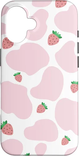 Vista 32 de Baby Pink Cow Print Pattern Cute Strawberry Cow Animal Gift Case for iPhone 17