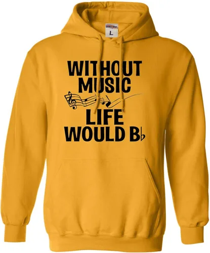 Vista 7 de Go All Out Sudadera con capucha para hombre y mujer sin música Life Would B Flat Funny Music Lovers Granate
