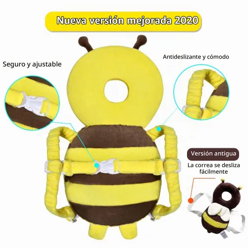 Vista 4 de Okydoky Protector de cabeza de bebé y rodilleras para gatear, mochila de seguridad ajustable para la cabeza de los niños pequeños, protección