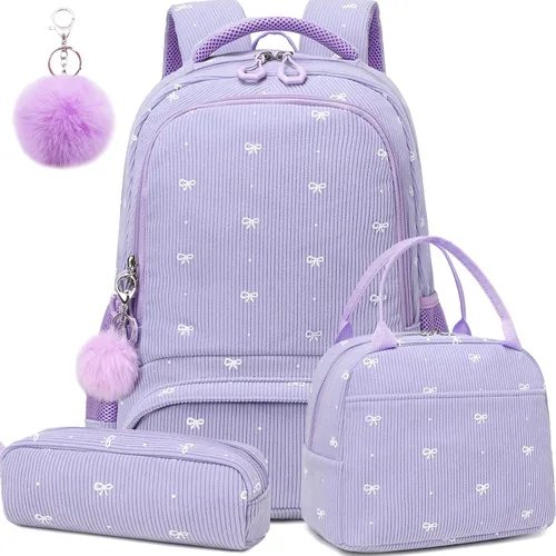 Vista 47 de Juego de mochila para niñas con diseño de unicornio, mochila escolar para niños, mochila para libros para niñas, set 3 en 1, regreso a clases