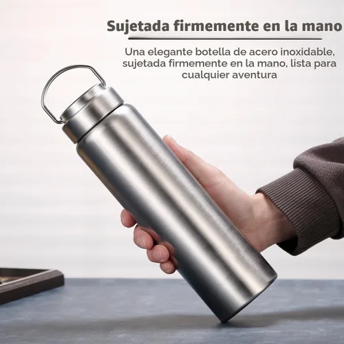 Vista 6 de CDJ Botella de agua de acero inoxidable de una sola pared sin aislamiento de 16 onzas, botella de agua de metal reutilizable para deportes, a prueba