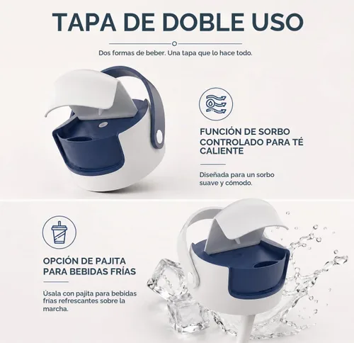 Vista 6 de Vaso de viaje con infusor de té con forro de cerámica de 32 onzas, infusor de acero inoxidable de micromalla, interior de cerámica de sabor puro