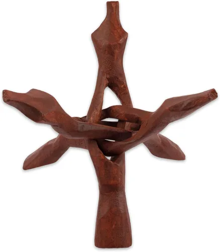 Vista 6 de Wish Well Soporte de trípode de madera de 2 piezas, soporte de decoración de habitación tallado a mano de 4 y 6 pulgadas, ideal para conchas de 4