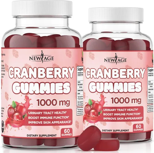 Vista 9 de NEW AGE Gomitas de arándano para la salud del tracto urinario, 1000 mg - Apoya la vejiga, los riñones, las infecciones urinarias