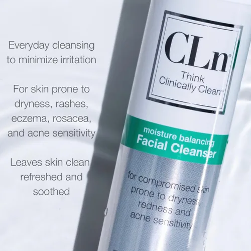 Vista 3 de CLn® Limpiador facial - Limpiador facial hidratante con glicerina, para pieles propensas a la sequedad, eczema, enrojecimiento, irritación
