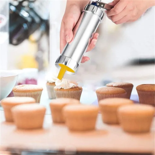Vista 7 de Kit de pistola de prensa de galletas para hacer galletas, máquina para hacer churro, pistola de glaseado, prensa de galletas para hornear