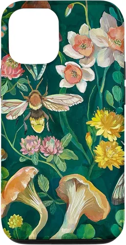Vista 27 de Funda Boho Bee Greenery Luna Moth Vintage Botanical Mushroom para iPhone 13 Pro